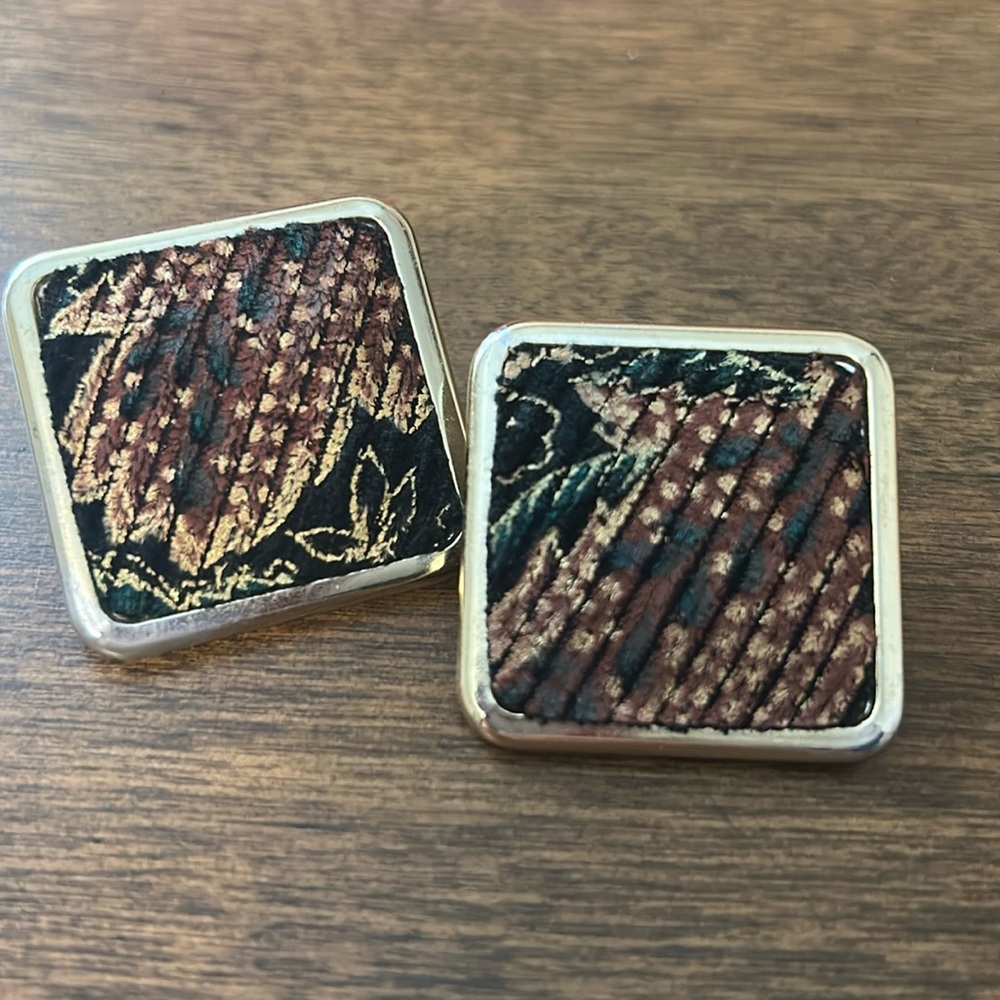 Vintage fabric earrings